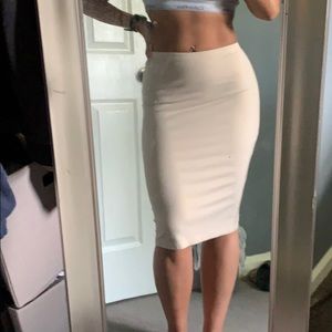 Cream pencil skirt